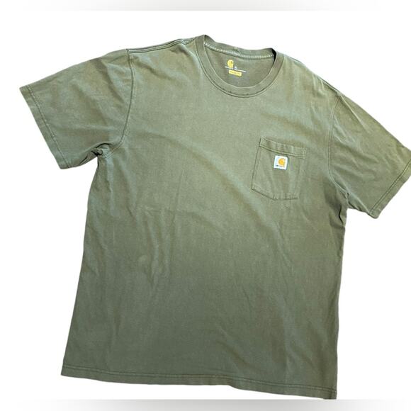 Carhartt Original Fit Mens XL Olive Green Short Sleeve T Shirt - Picture 1 of 5